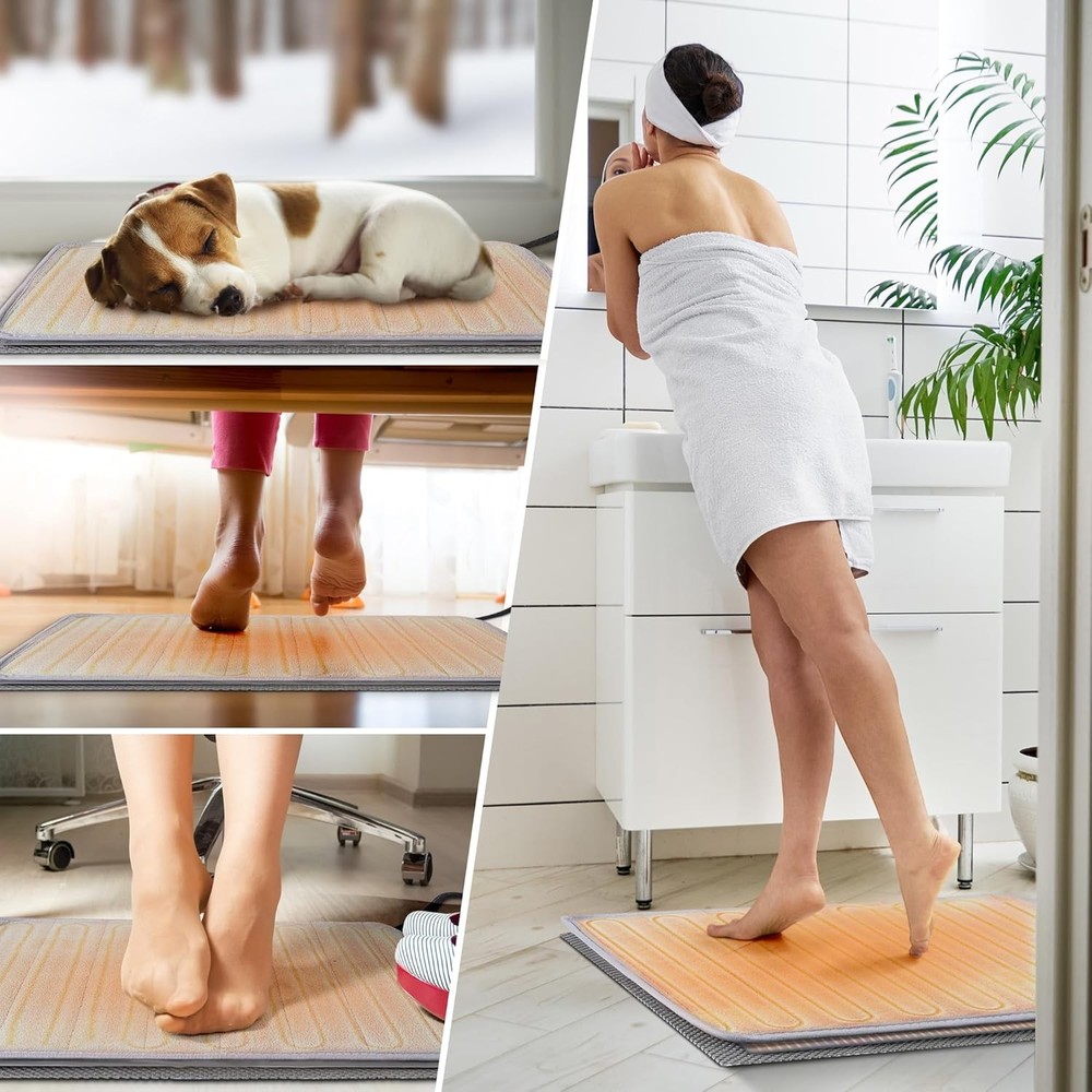 Enhon 3-in-1 Adjustable Temperature Heated Bath Rug w/ Memory Function 22"x15.7