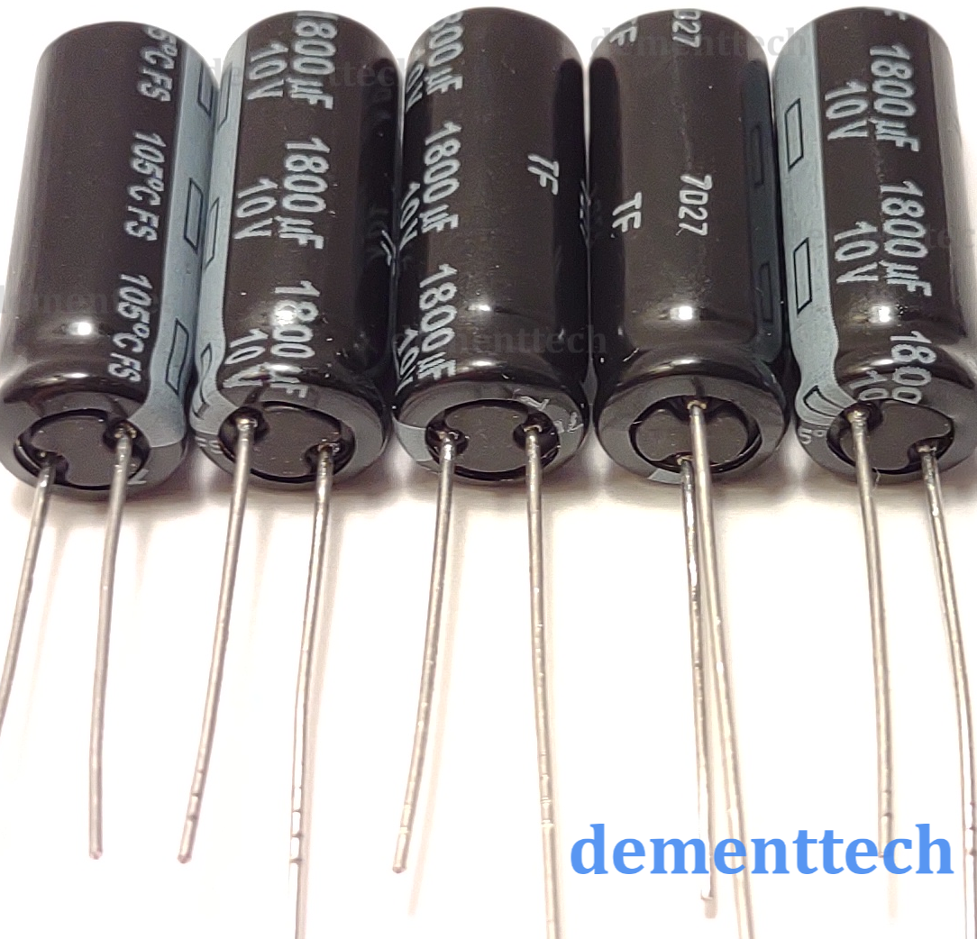 5x Panasonic FS 1800uF 10V Narrow 8mm Low-ESR 105C Capacitors 8x20 replaces 6.3V