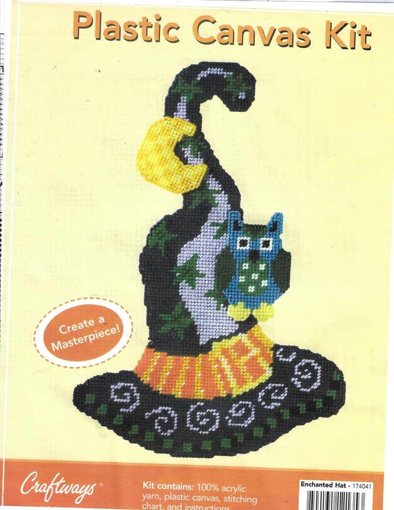 ENCHANTED HAT  WALL HANGING  7ct plastic canvas PATTERN (#TF0243)