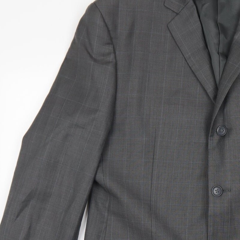 NEXT Mens Grey Plaid Wool Blend Blazer Size 44