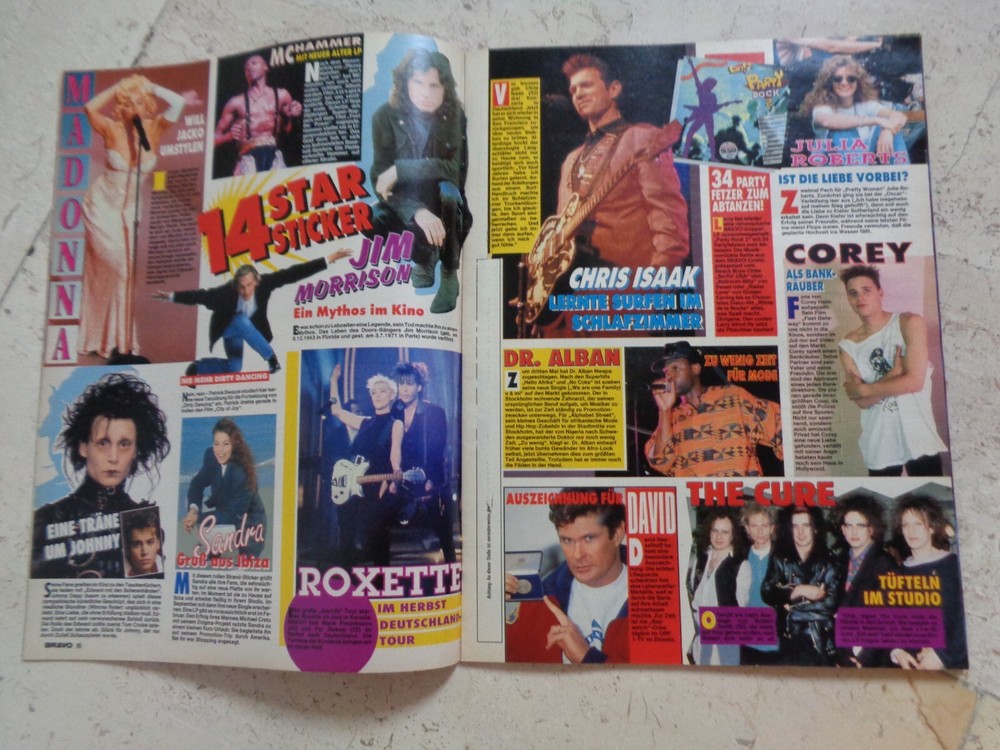 CHESNEY HAWKES magazine Julia Roberts POSTER DEPECHE MODE Johnny Depp ROXETTE