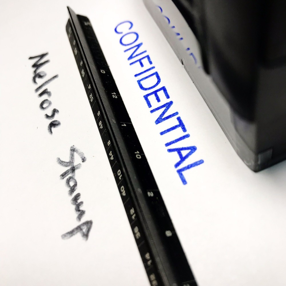 Confidential Rubber Stamp Blue Ink Self Inking Ideal 4913