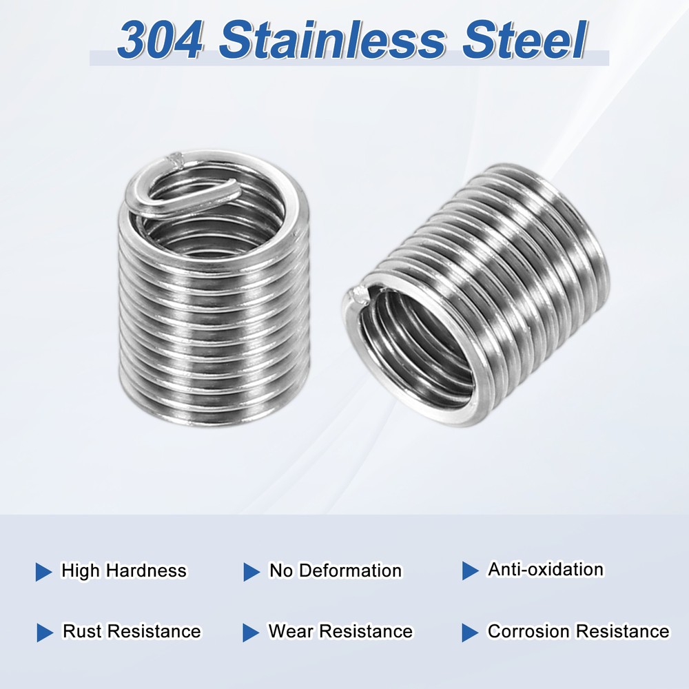 50pcs Wire Thread Inserts M5x0.8 Metric 2D 10mm Helical Threaded Sleeve