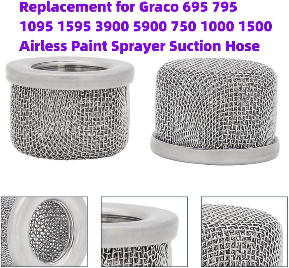 (3-pk) 181072 181-072 Pump Inlet Strainer Screen Filter Replacement Silver