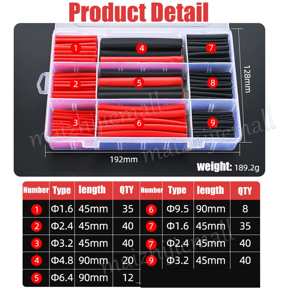 Waterproof Dual Wall Heat Shrink Tubing Kit w/ Adhesive Seal Marine & Auto Grade