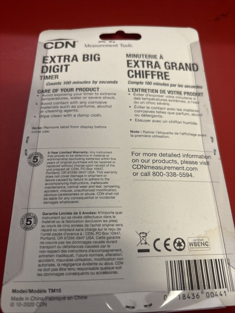 CDN TM15 Last Count Recall Extra Big Digit Timer