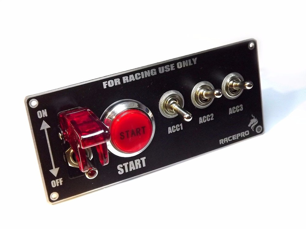 Ignition Switch Panel Push Button Engine Start 3x Toggle for Racing Car 12V