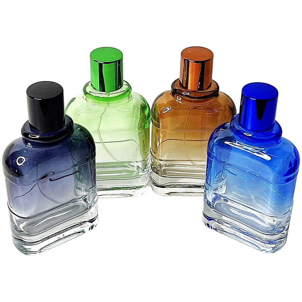 100ml 3.4oz clear gradient colored glass spray empty perfume bottles decant