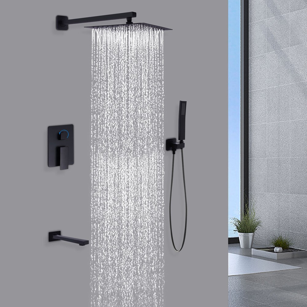 3 Function 10 Inch Rainfall Shower Head Bathroom Shower Spary System Combo Kit