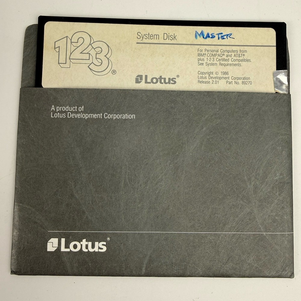 Lotus 1-2-3 Release 2.01 Master System Disk LIM EMS 4.0 Technical Manual Binder