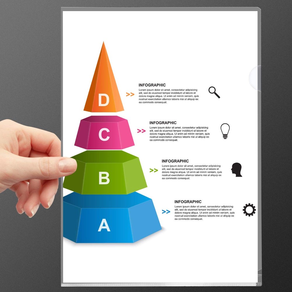 48 Pack Plastic Clear Document Folders - L-Type Folders Copy Safe Project Poc...