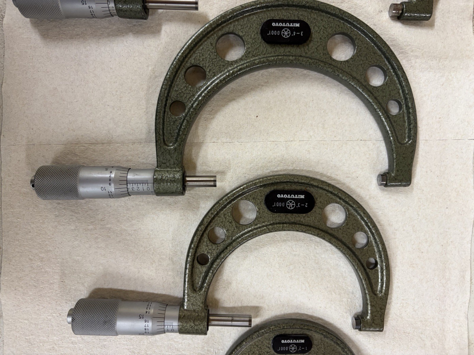 Mitutoyo 0-6 Micrometer Set .0001 Carbide Tips Made In Brazil With Standards