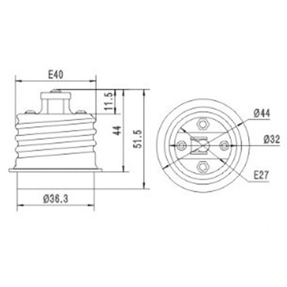 10Pcs Light Bulb Socket Adapter for Mogul Base E39 to Medium E26 Screw Reducer