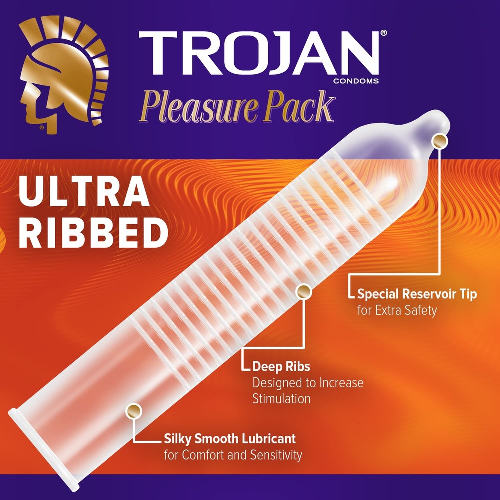 Trojan Pleasure Pack Condom, 3 Each - 12 pack