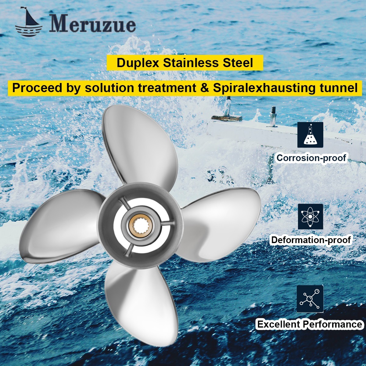 14 x 21 Stainless Propeller fit Mercury 135 150 175 200 225 250 300HP 15T RH