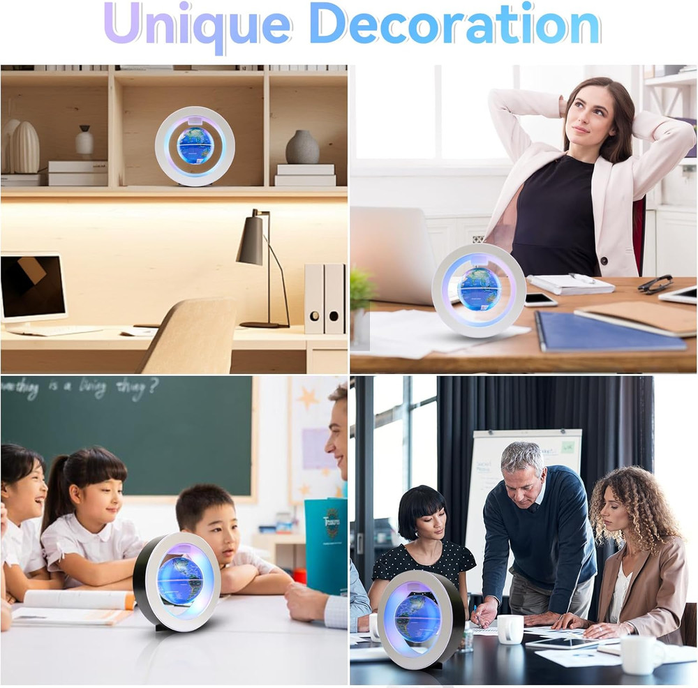 Magnetic Levitating Globe Floating Globes, O Shape Levitation Globe with Multico