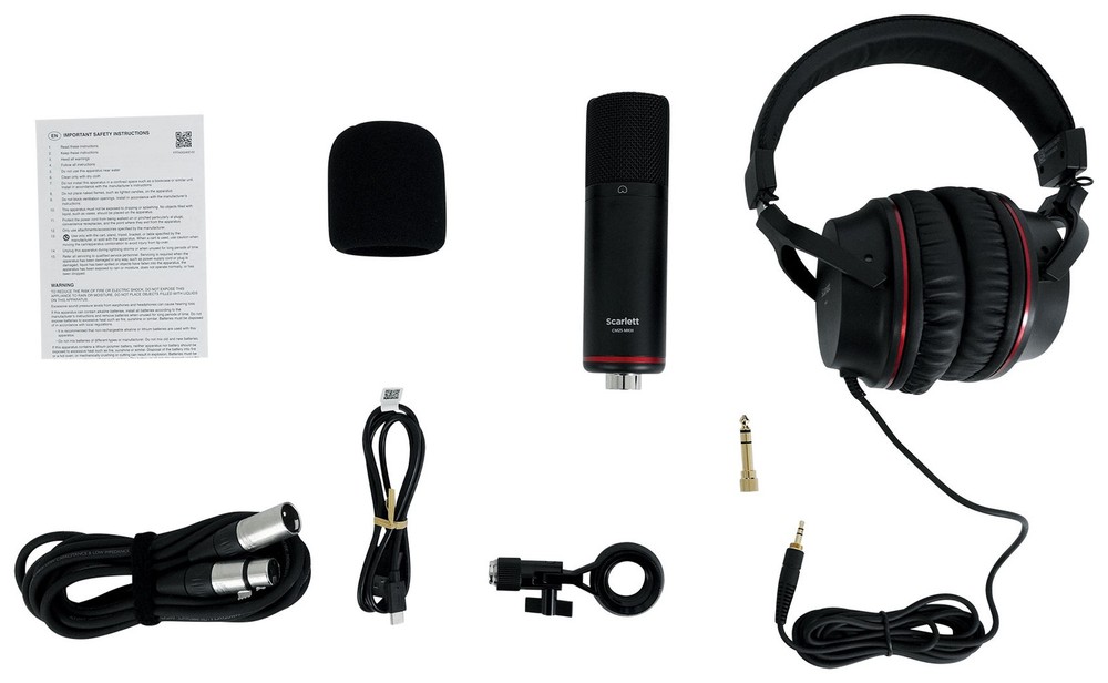 Focusrite Scarlett Solo Studio 4th Gen Recording Interface+Mic+Pop Filter+Shield