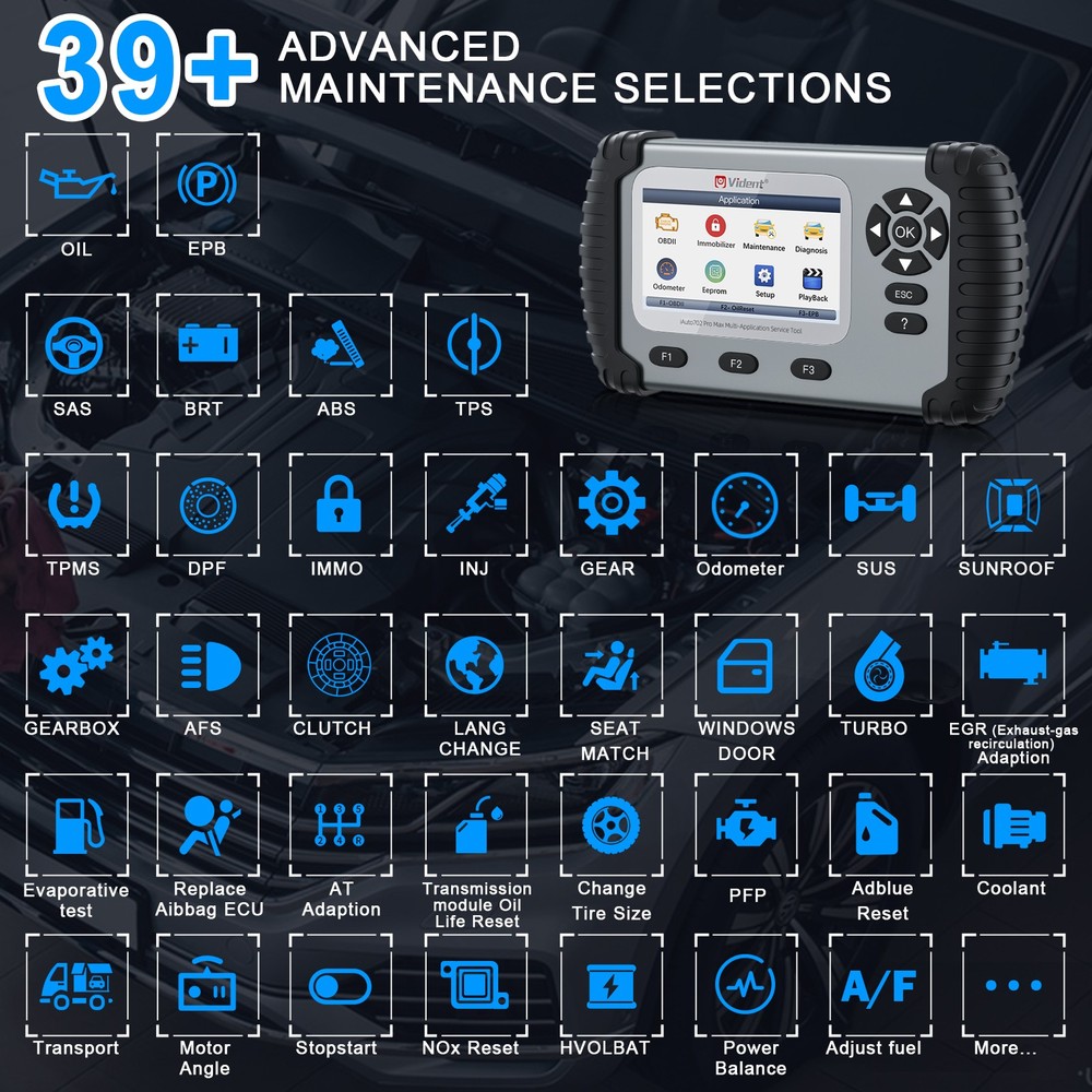 Vident 702Pro MAX OBD2 Scanner Bidirectiona Diagnostic Tool IMMO/Key Programming