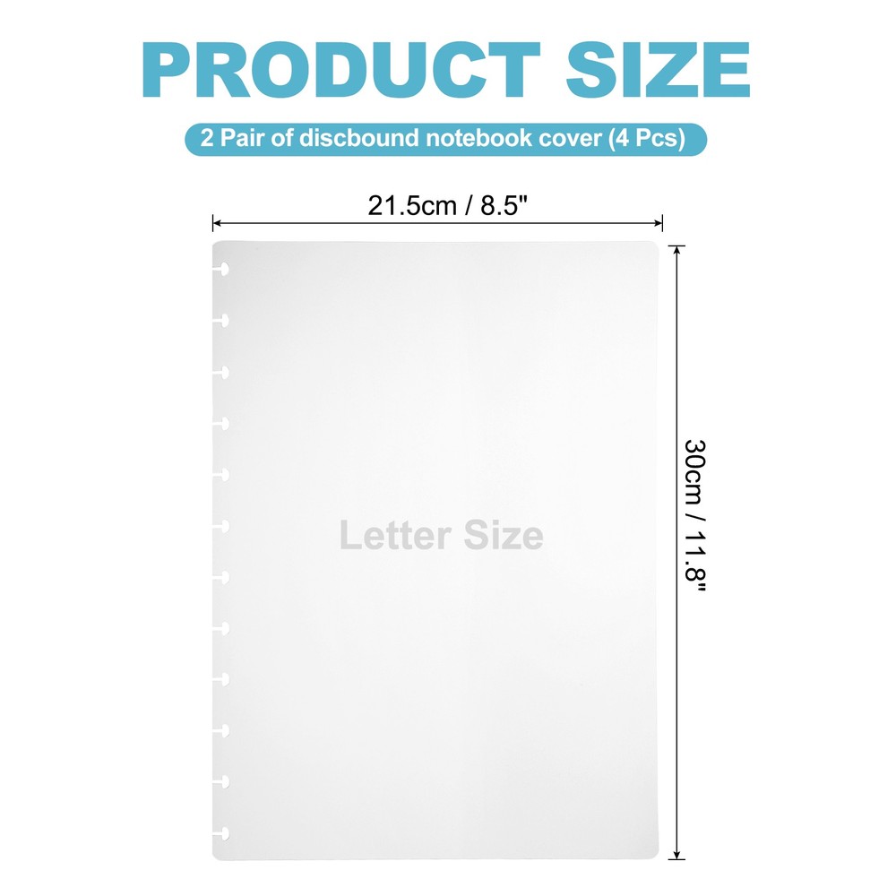 2 Set 11.8 x 8.5" A4 Discbound Notebook Cover, White