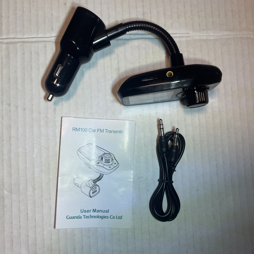New Bluetooth RM100 Multifunction Wireless Car FM Transmitter Kit- Black