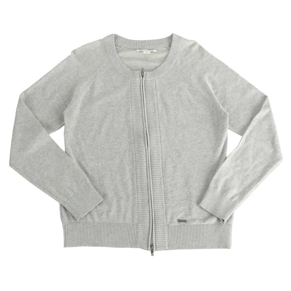 Womens Full Zip Gray Sweater Large