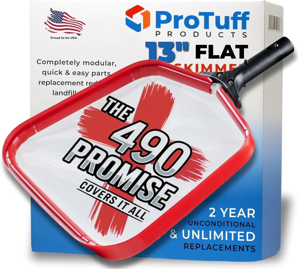 13” ProTuff Pool Skimmer Net with 2- Replacement – Ultimate Cleaning