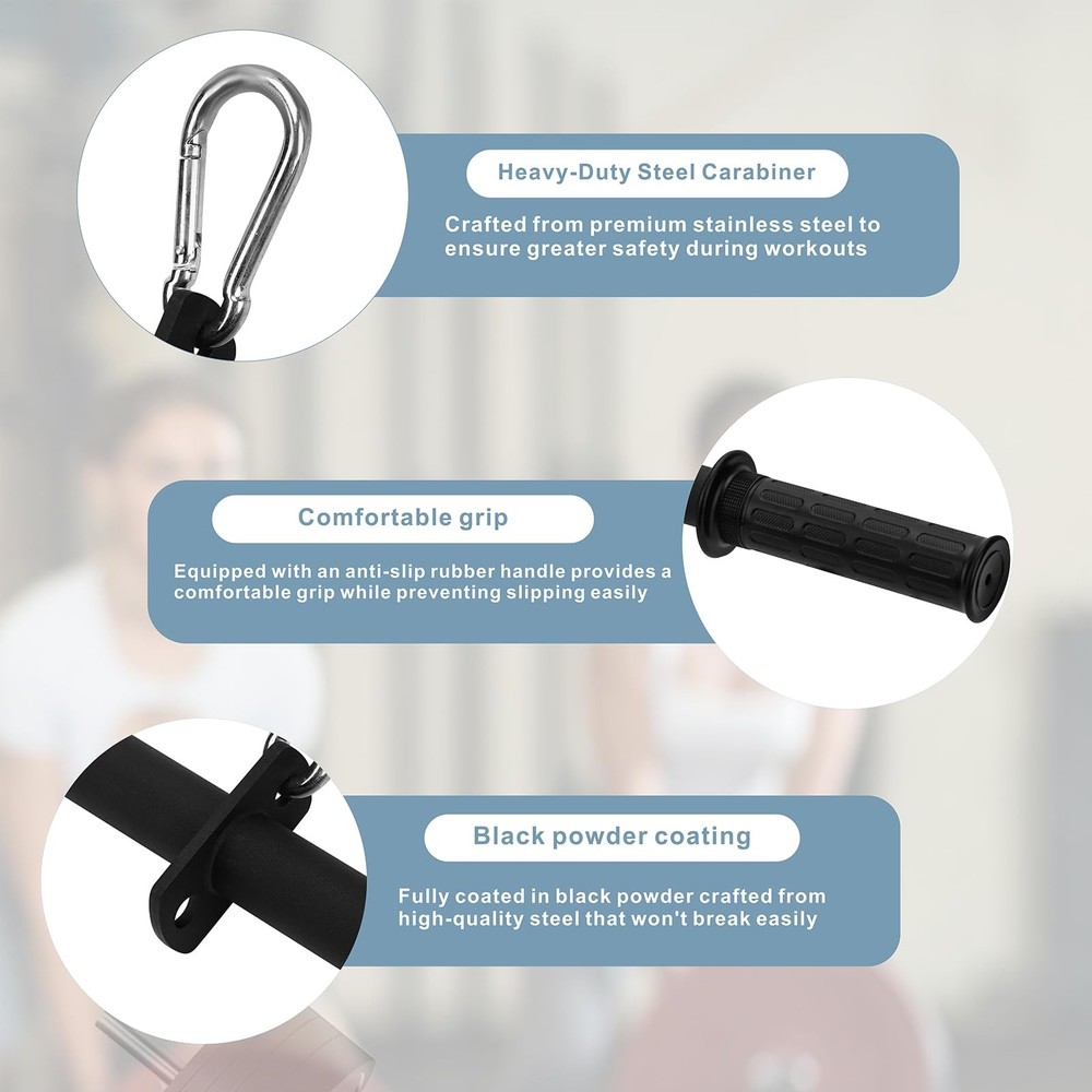LAT Pulldown Bar Attachment Triceps Straight Press Down Curl Home Gym Cable
