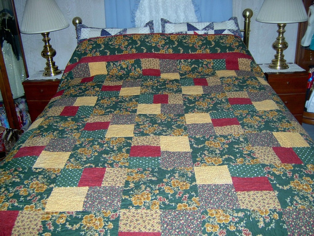Oversize Queen Hand Made 5 Patch Quilt 97x98
