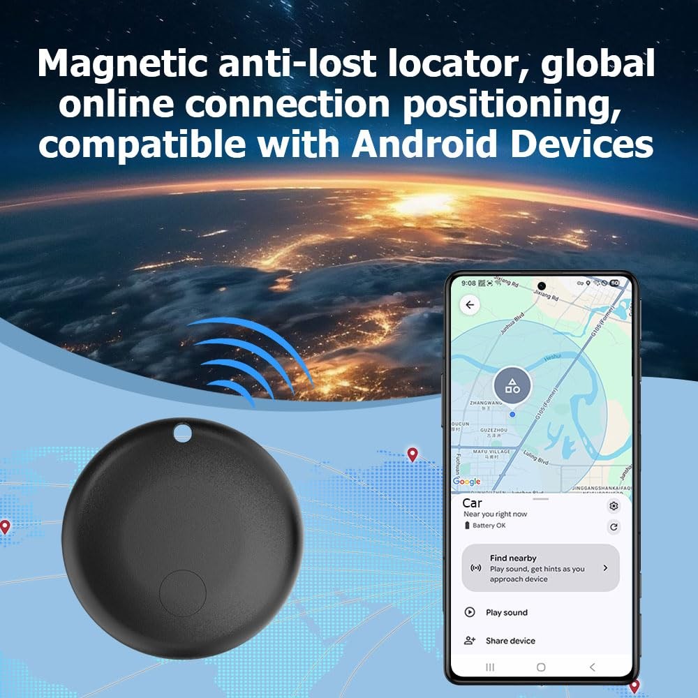 Undetectable GPS Tracker for Vehicles Work with Built-in APP small, black