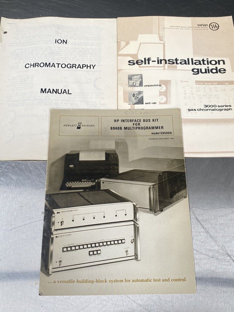 Varian Gas Chromatography / Hp Multiprogrammer- Users Manual / Instructions Book