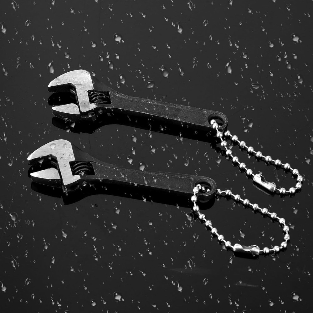 2 Pcs 2.5" Mini Adjustable Crescent Wrench Set, Locking Keychain Wrench for Repa