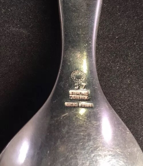 Georg Jensen Sterling Silver Salad Set Pattern # 57
