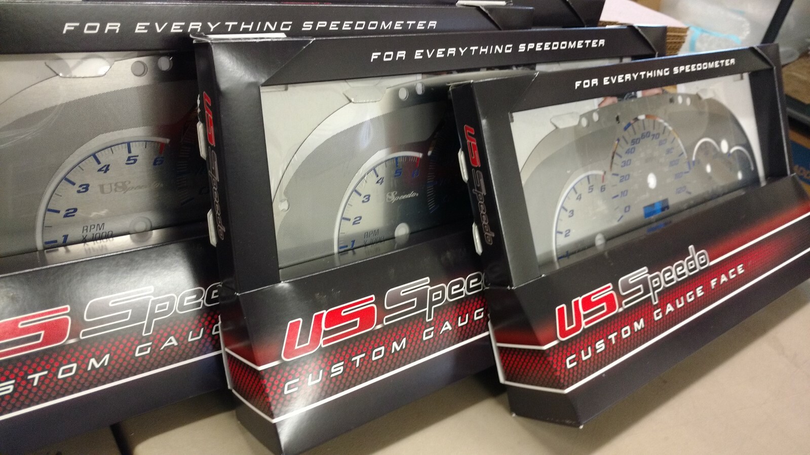 US Speedo Stainless Steel Gauge Face Kit Blue Text & Matching Pointers GM 03-06