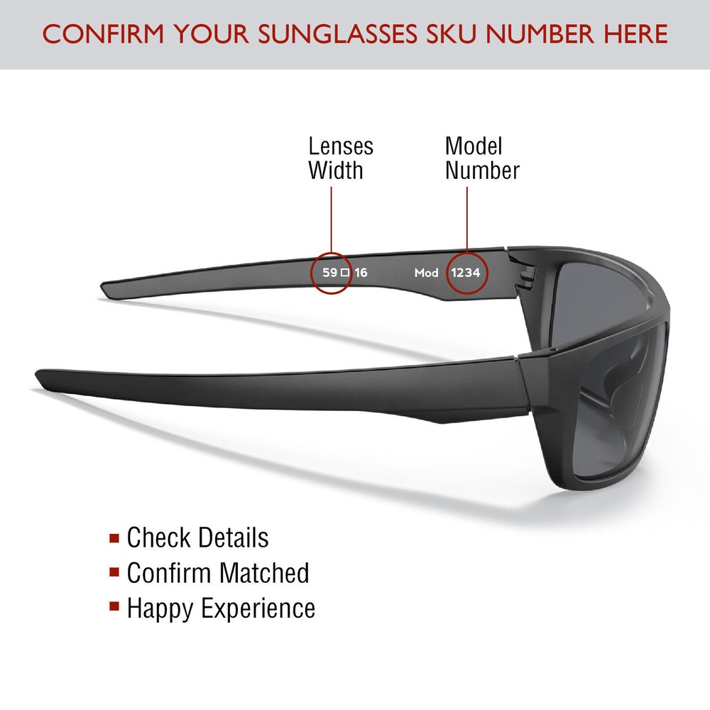 TRUE POLARIZED Replacement Lenses for-Costa Del Mar Reefton Multi-Options