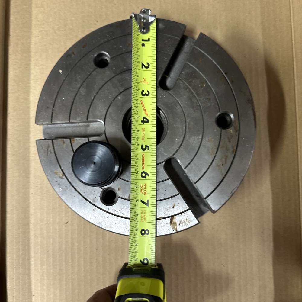 8" slotted Face Plate, lathe, rotary work table, threaded, unbranded