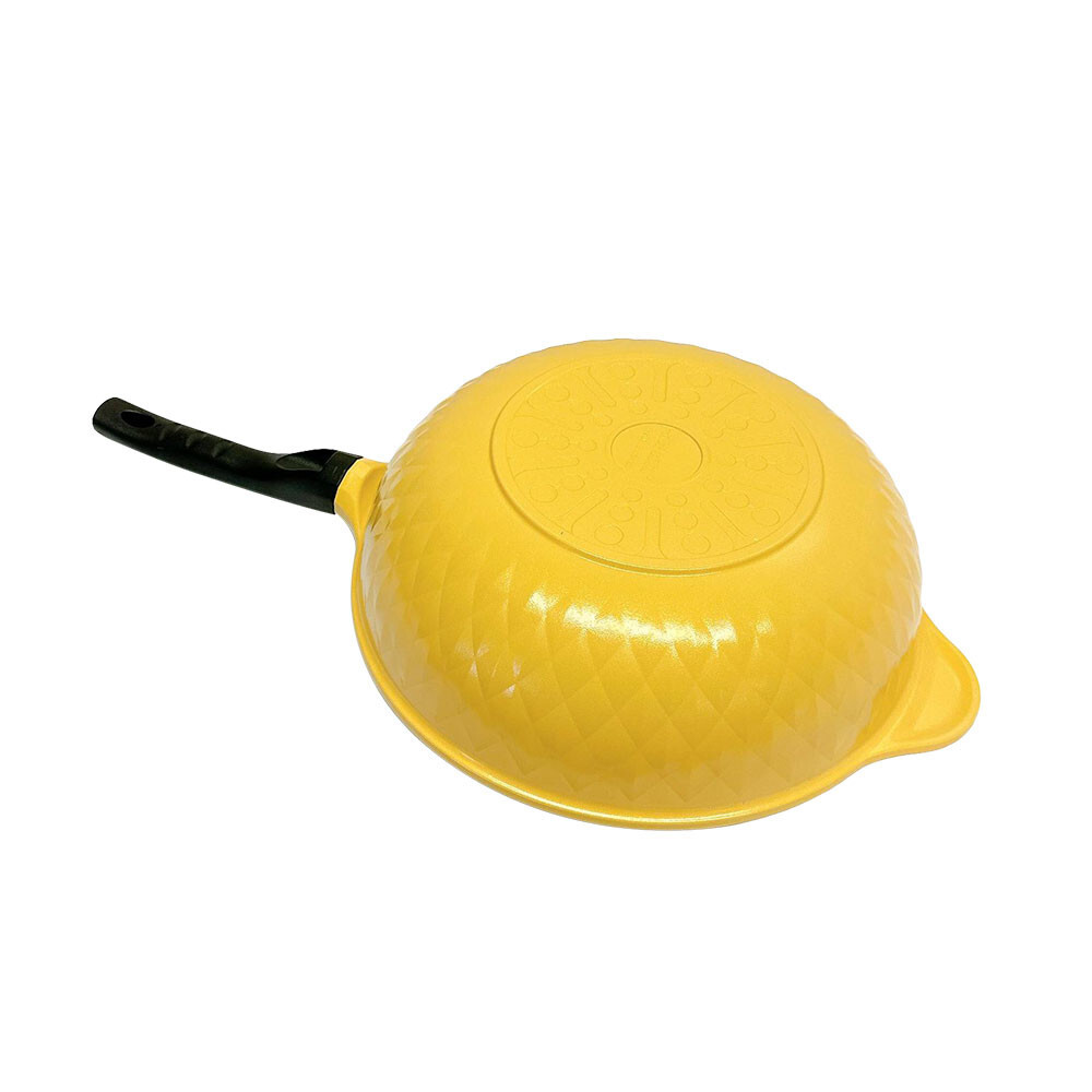 |MADE IN KOREA| 12.5" Ceramic Coating Interior and Exterior Cooking Wok, Pan Set