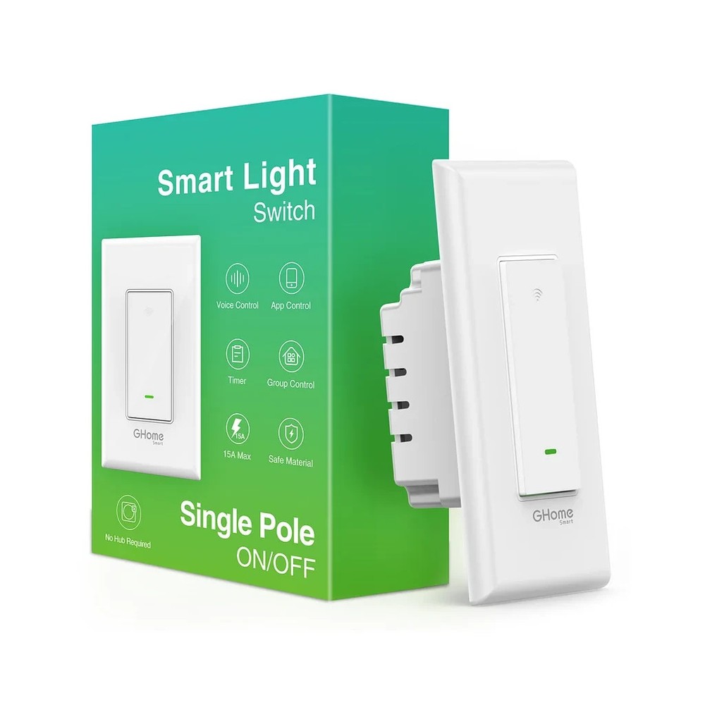 Smart Wi-Fi Switch | Single Pole | Google and Alexa Control | Simple Install