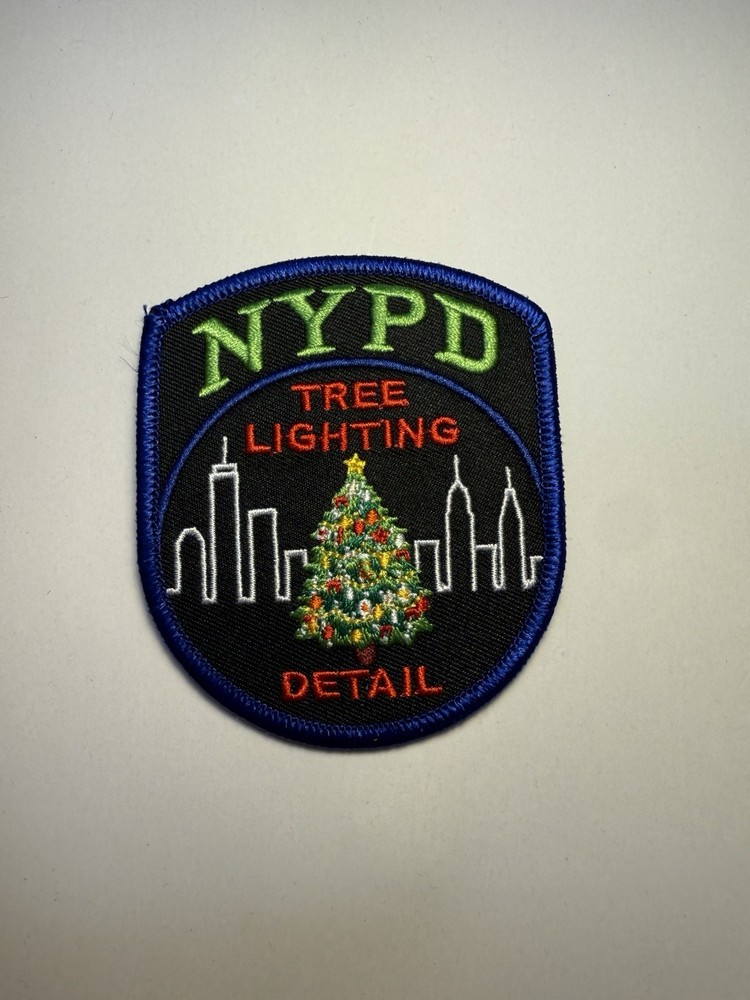NYPD Patch Tree Lighting detail Rockefeller center