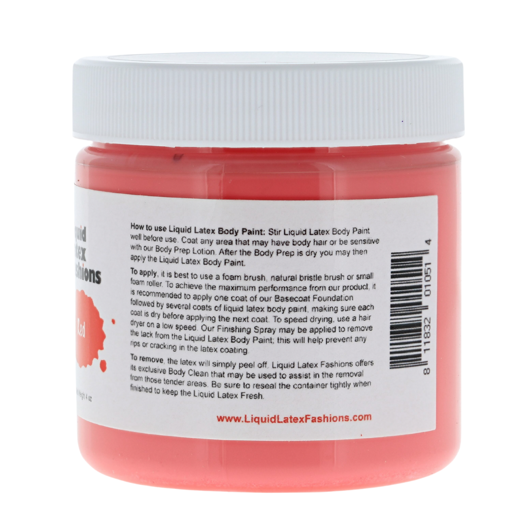 Red 4 Fl Oz - Liquid Latex Face and Body Paint, Halloween SFX, Cosplay, Art