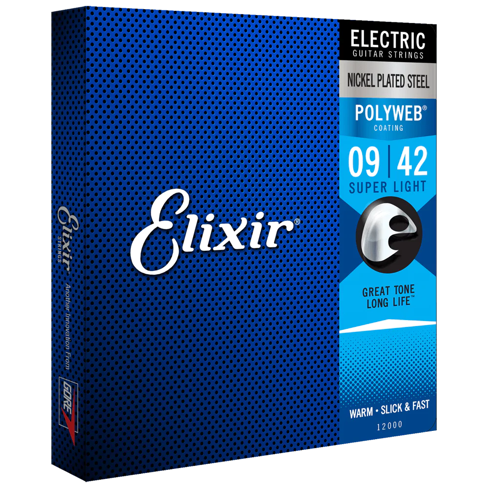 6 Sets! Elixir POLYWEB Nickel Electric — 12000 Super Light .009-.042