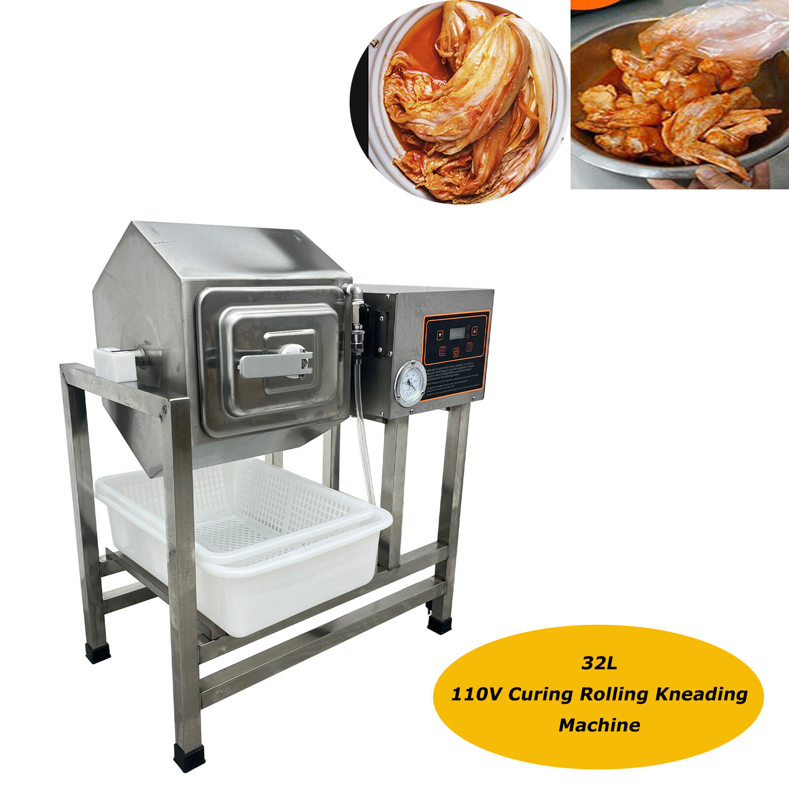 110V Vacuum Tumbler Marinator 38L Meat Processing Chicken Marinated Machine