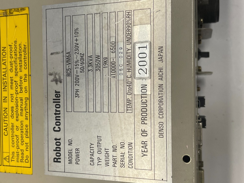 Used Denso Robot Controller RC5-VM6A 3PH 3.3KVA 410000-6500 O2