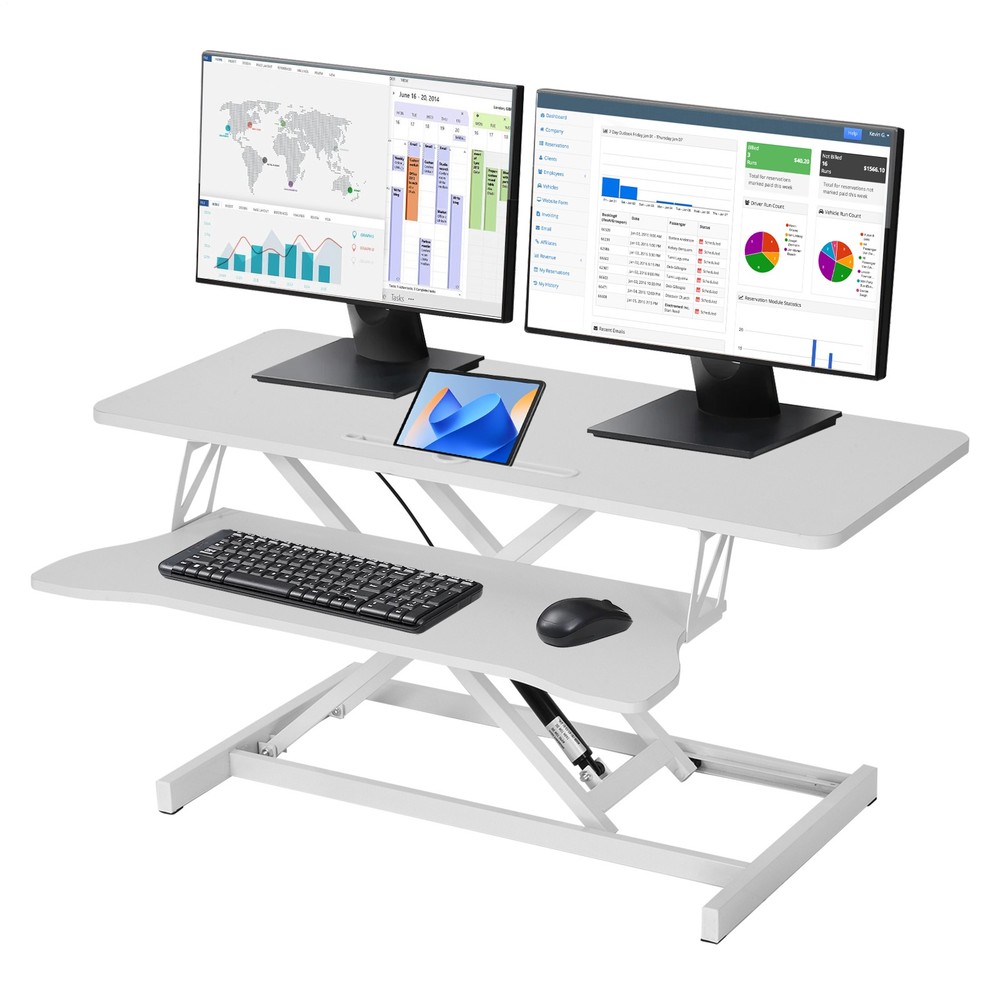 37" Standing Desk Converter - Height Adjustable Office Desk Riser