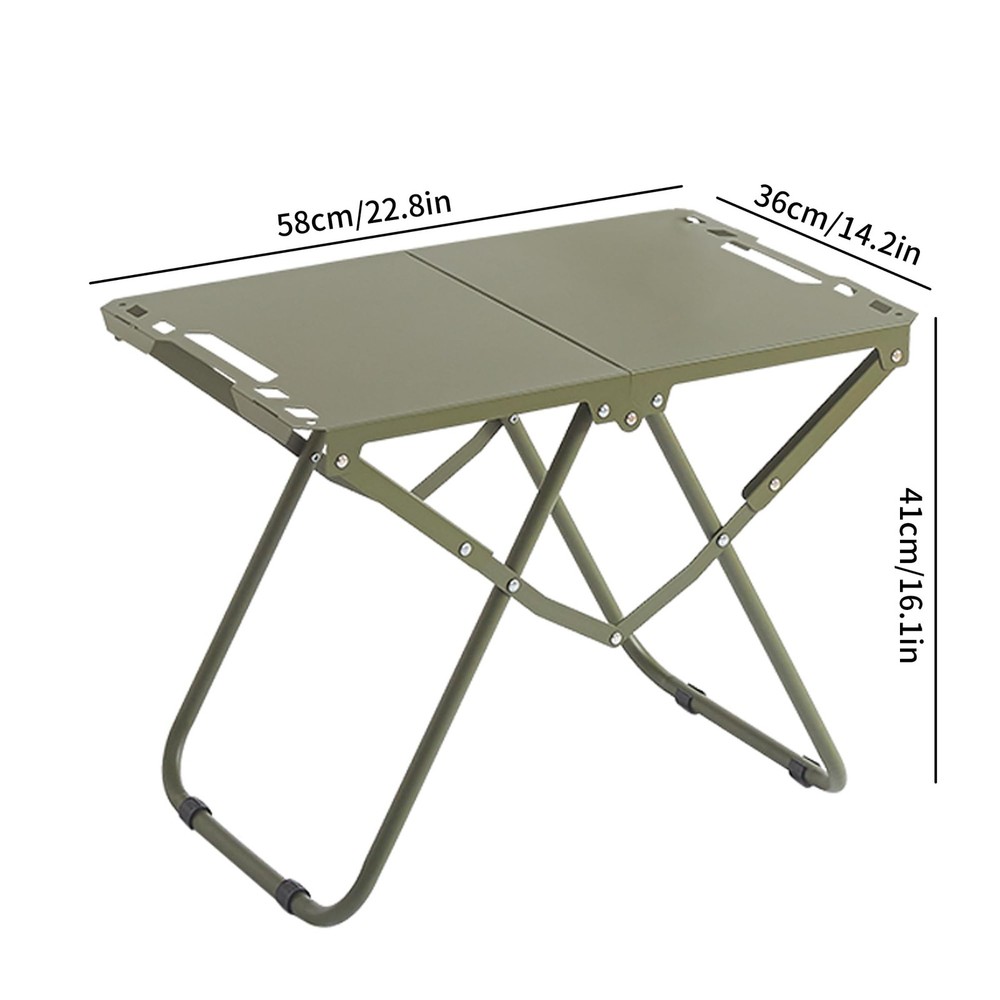 Portable Camping Table, Metal Tactical Foldable Table with Storage Bag, Durab...