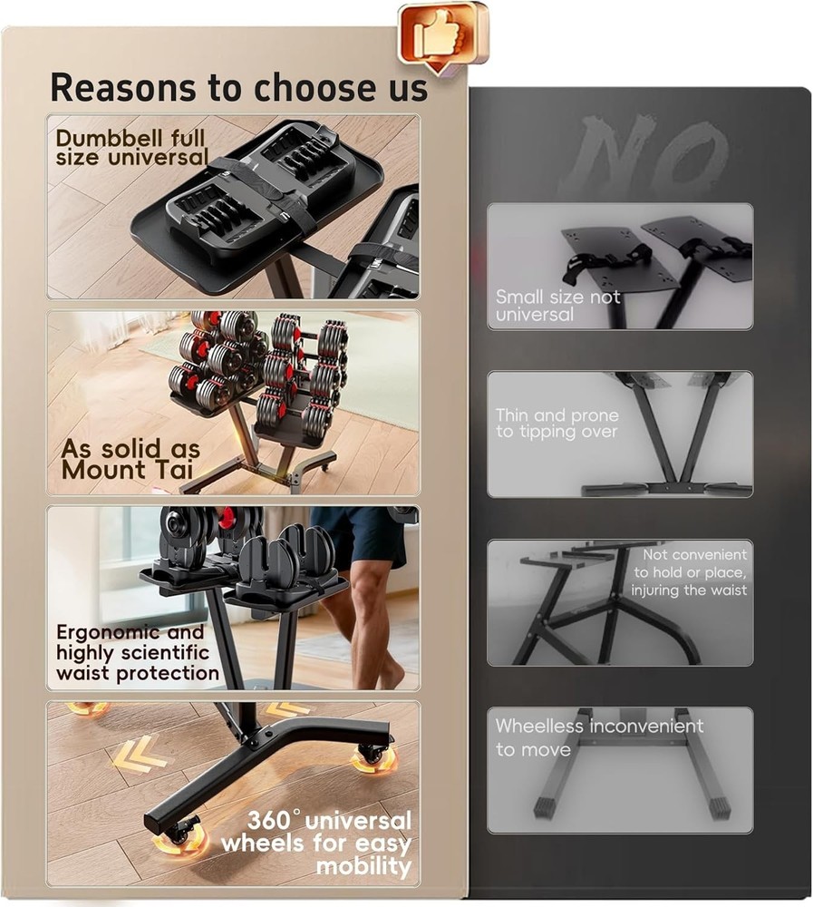 Adjustable Dumbbell Rack Stand Strength Training Weight Rack - NIB