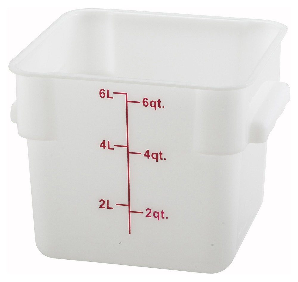 6qt Square Storage Container, Translucent, PP (12 Each)
