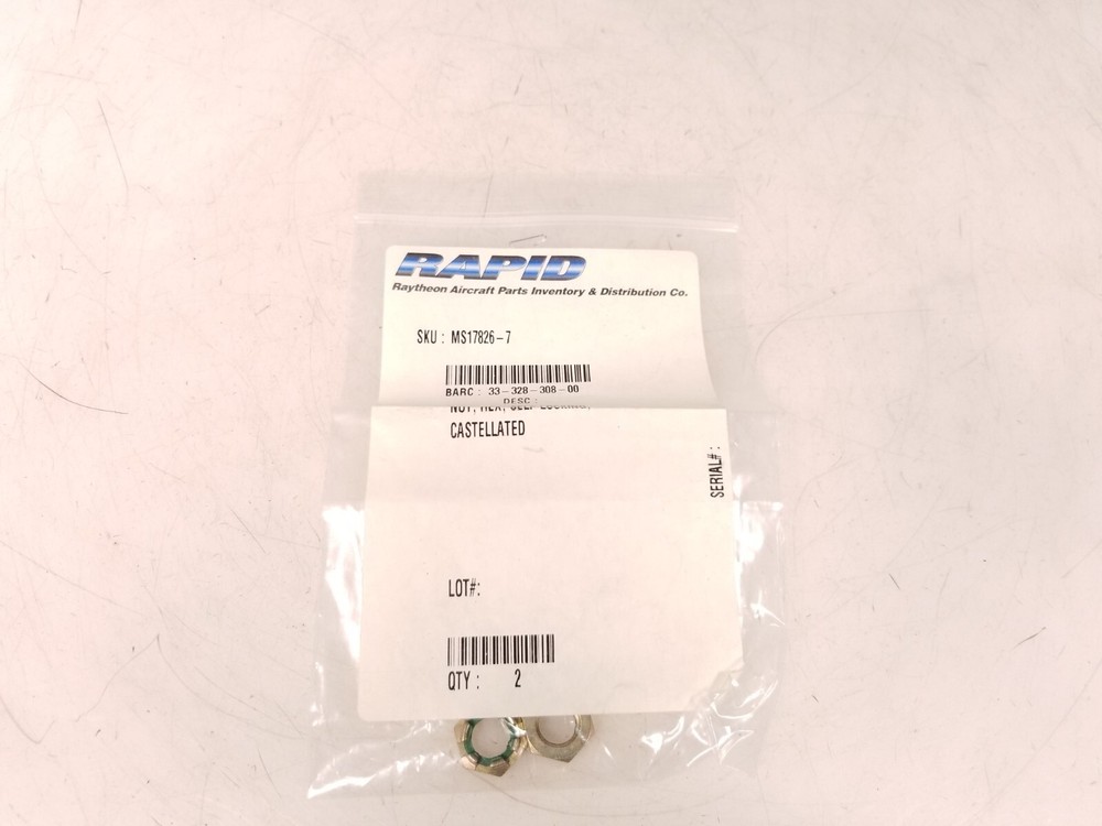 Rapid MS17826-7 Castle Nut Self Locking Free Shipping