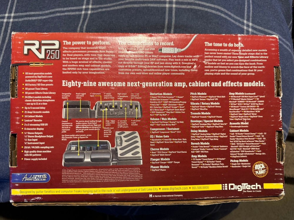 Digitech RP250V Modeling Guitar Processor Tested & Working