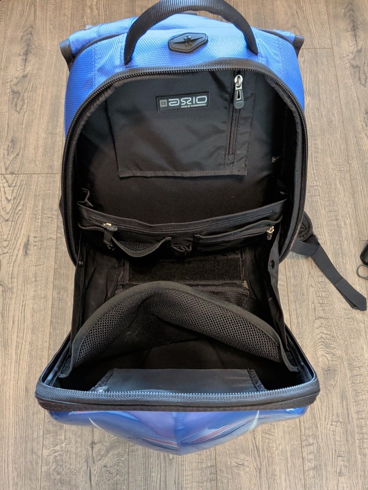 Axio By Harodesign Blue Hardshell Motorcycle / Bike Protective Backpack