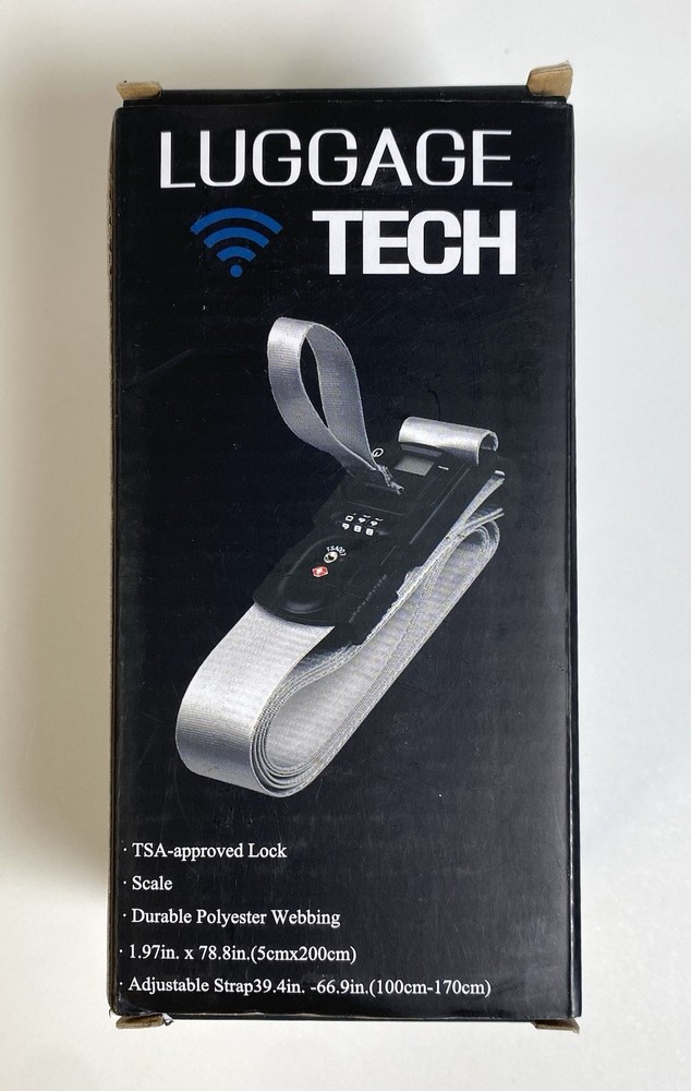LUGGAGE TECH gold polyester webbing SMART STRAP tsa approved lock DIGITAL SCALE